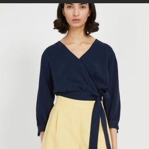 Frank and Oak Textured Wrap Top